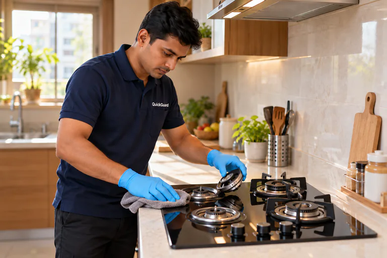 Gas stove cleaning
